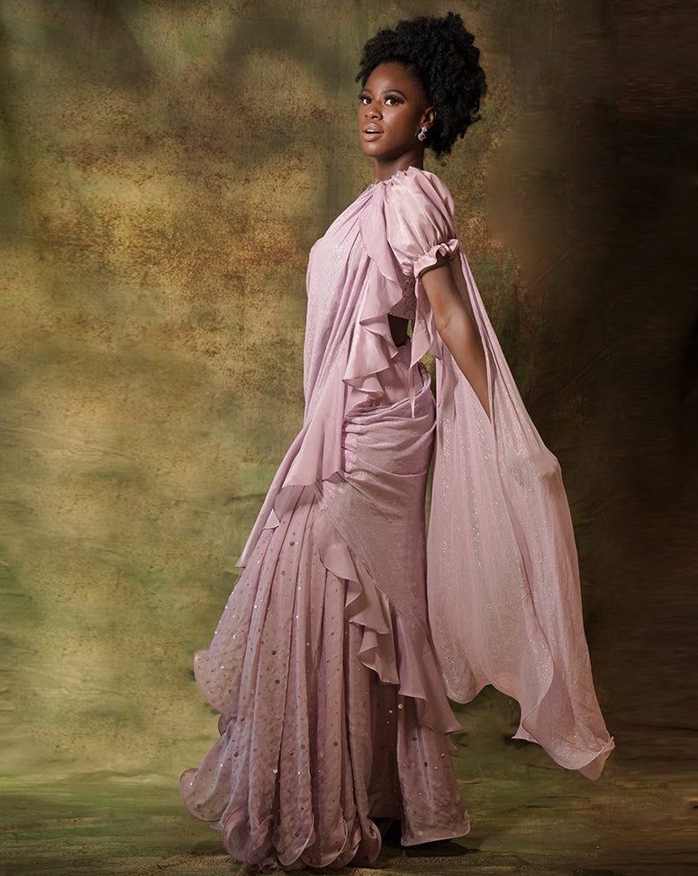 The Lilac Ruffle Sari