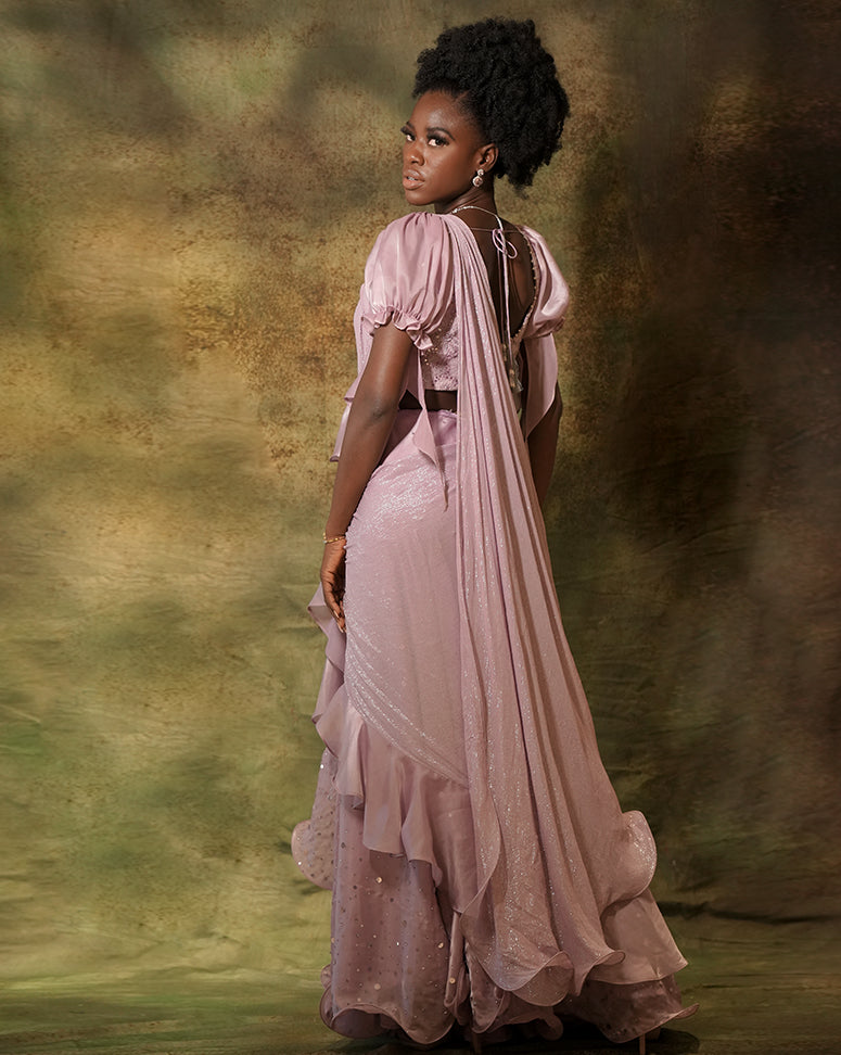 The Lilac Ruffle Sari