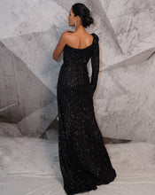 Load image into Gallery viewer, The corset sequins black gown
