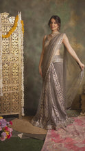 Load and play video in Gallery viewer, Rangmanch Grey Draped Saree
