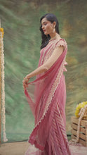 Load and play video in Gallery viewer, Rangmanch Pink Draped Saree
