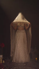 Load and play video in Gallery viewer, Ethereal Ivory Lucknowi Lehenga
