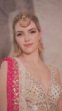 Load and play video in Gallery viewer, The Pink Bandhani Zari Lehenga
