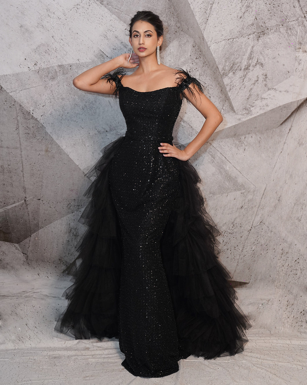 The Beaded Black Gown