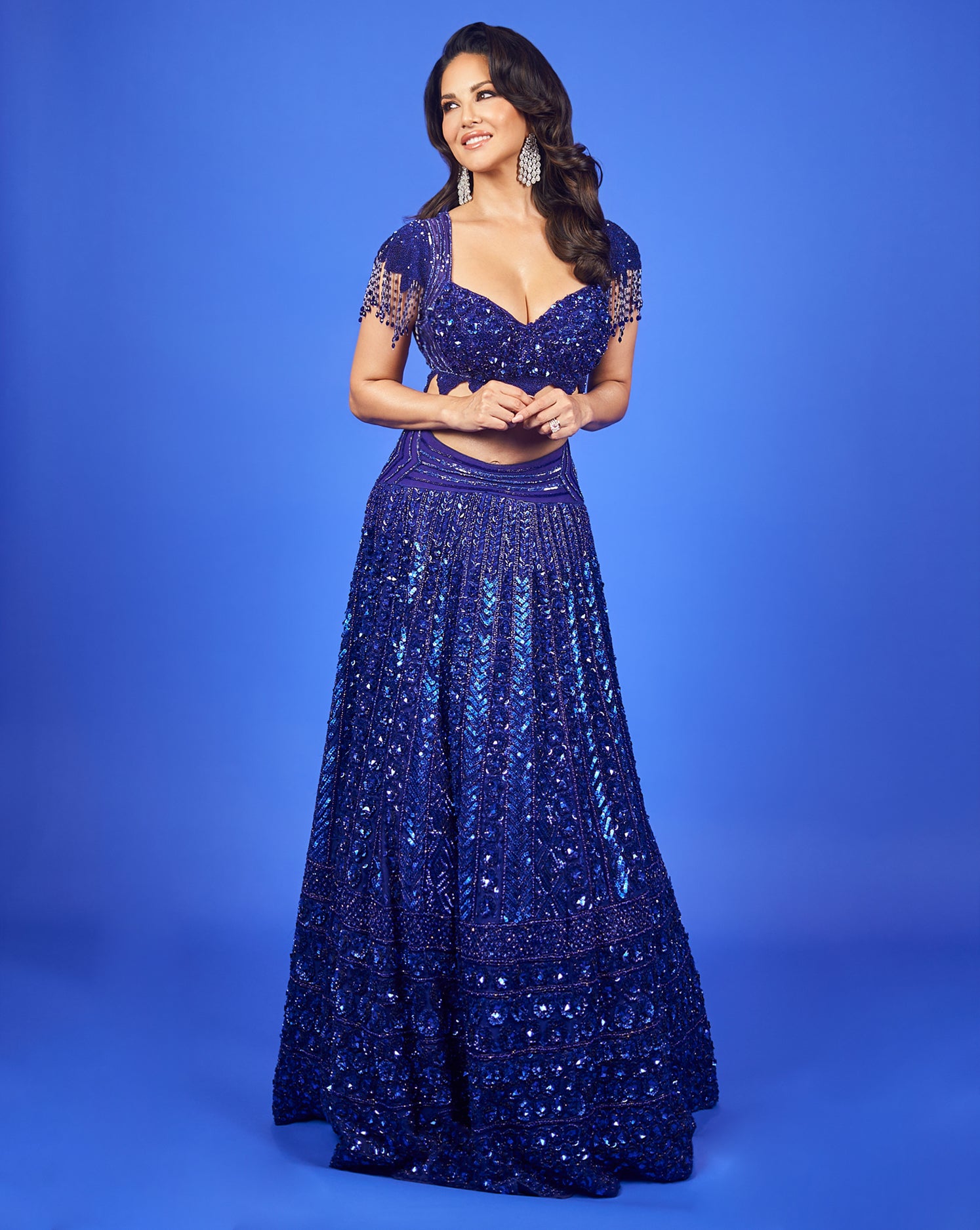 Embroidered Royal Blue Lehenga Archana Kochhar India Embroidered Royal Blue Lehenga Archana Kochhar India