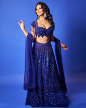 Load image into Gallery viewer, Embroidered Royal Blue Lehenga
