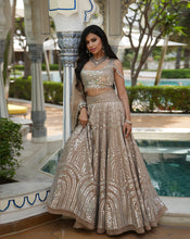 Load image into Gallery viewer, Ainna Ecru Mirror Lehenga Set
