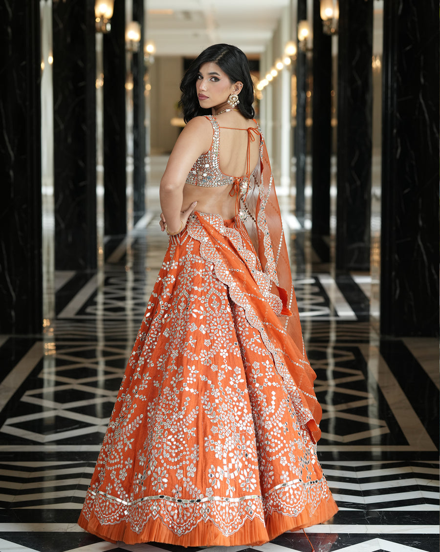 Ainna Rust Mirror Lehenga
