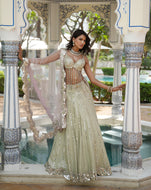 Ainna Mint Mirror Lehenga Set