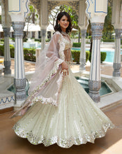 Load image into Gallery viewer, Ainna Mint Mirror Lehenga Set
