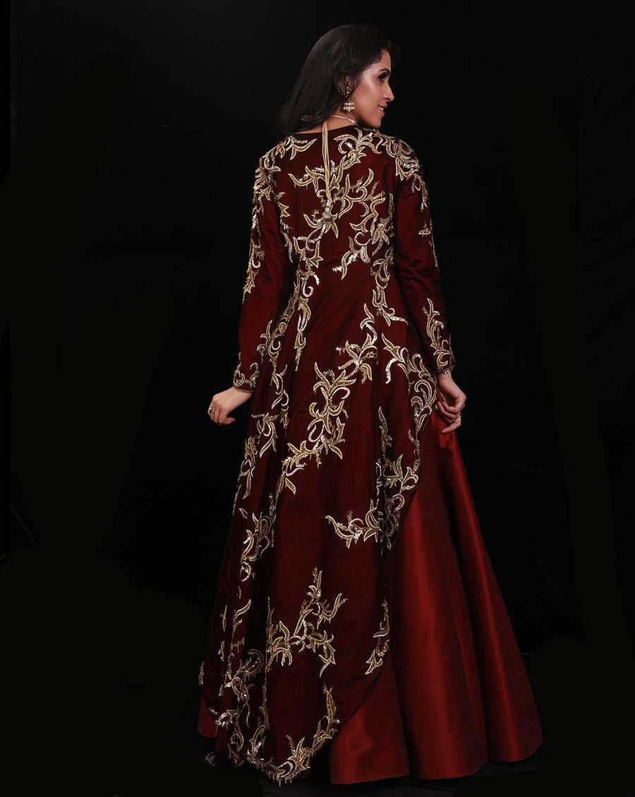 The Maroon Jacket Lehenga
