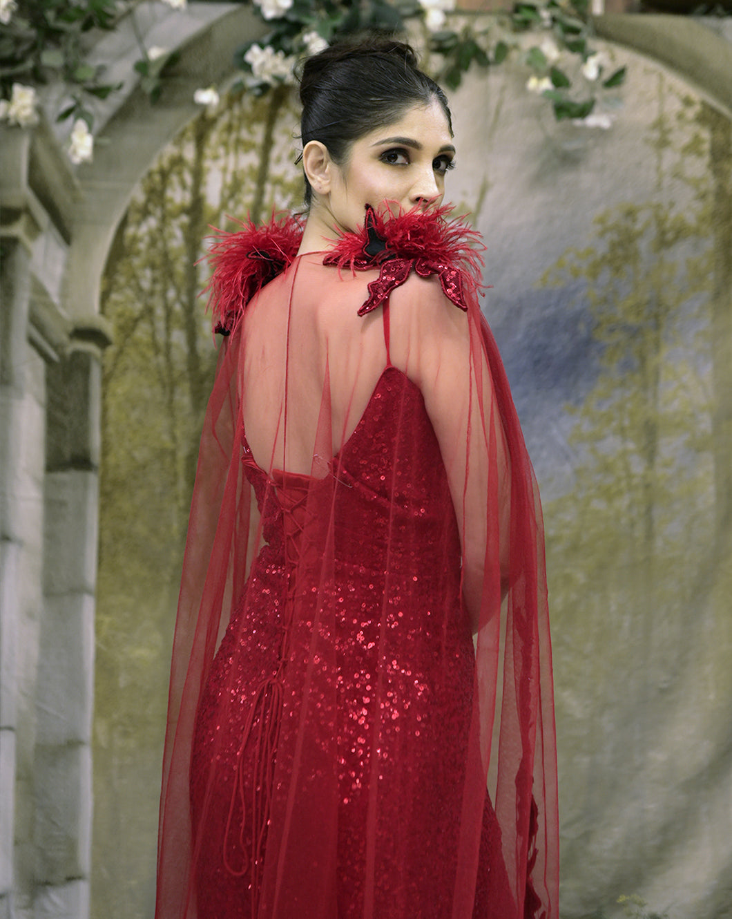 The red cape gown