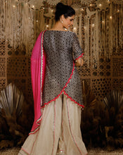 Load image into Gallery viewer, The B&amp;W Asymmetrical Kurta Set
