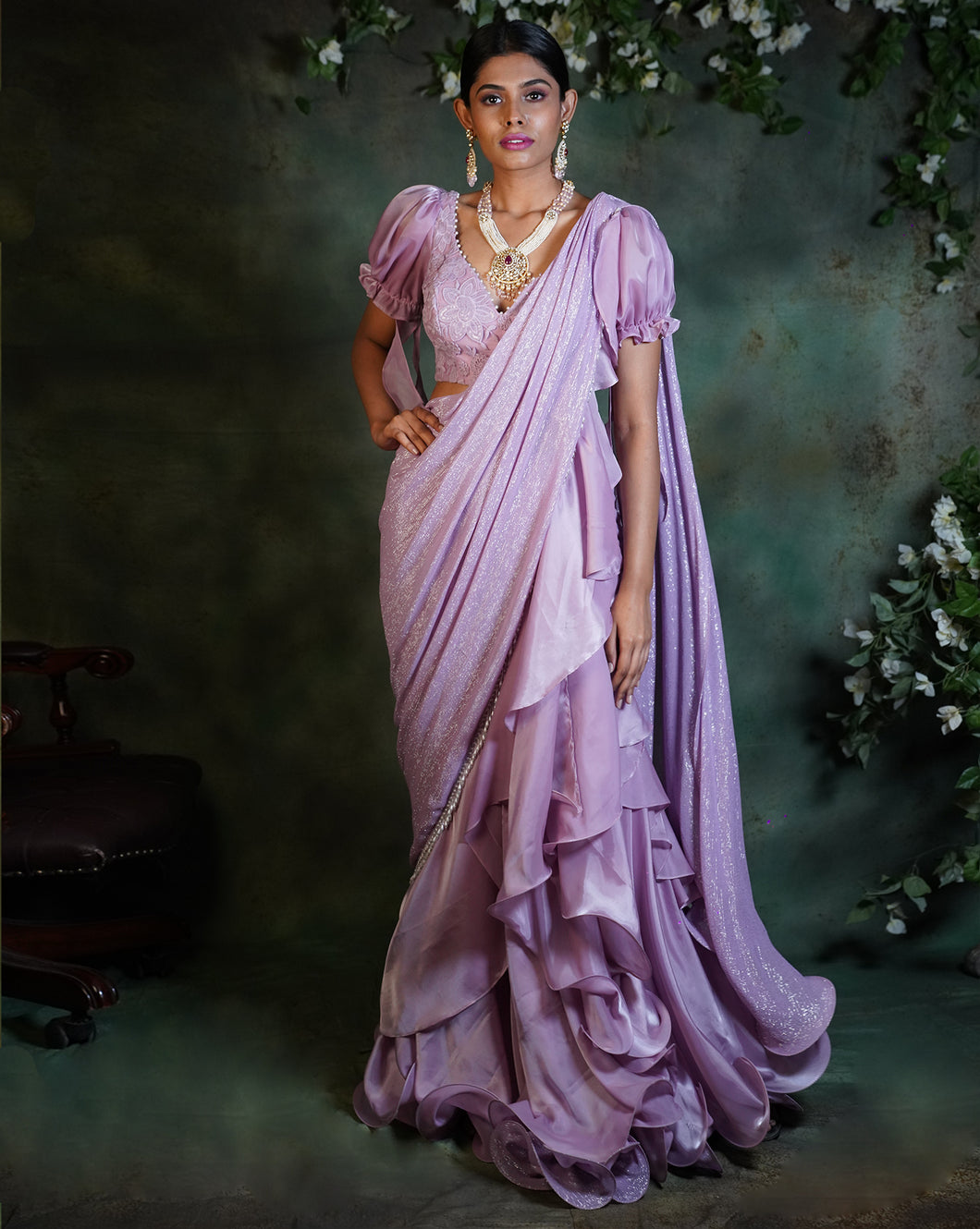 The Lilac Ruffle Sari