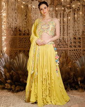 Load image into Gallery viewer, The Yellow frill Lehenga
