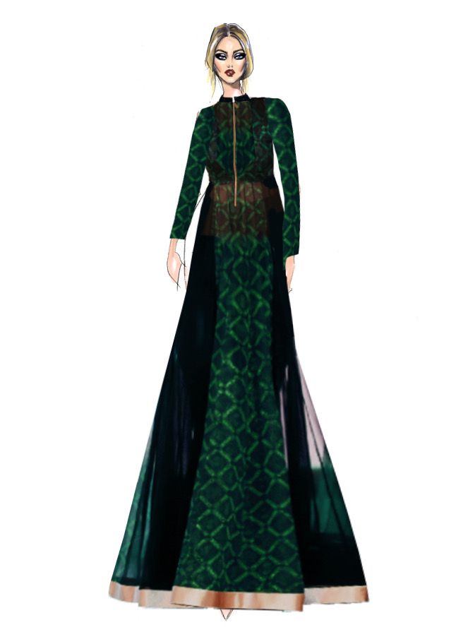 Green Anarkali with pants