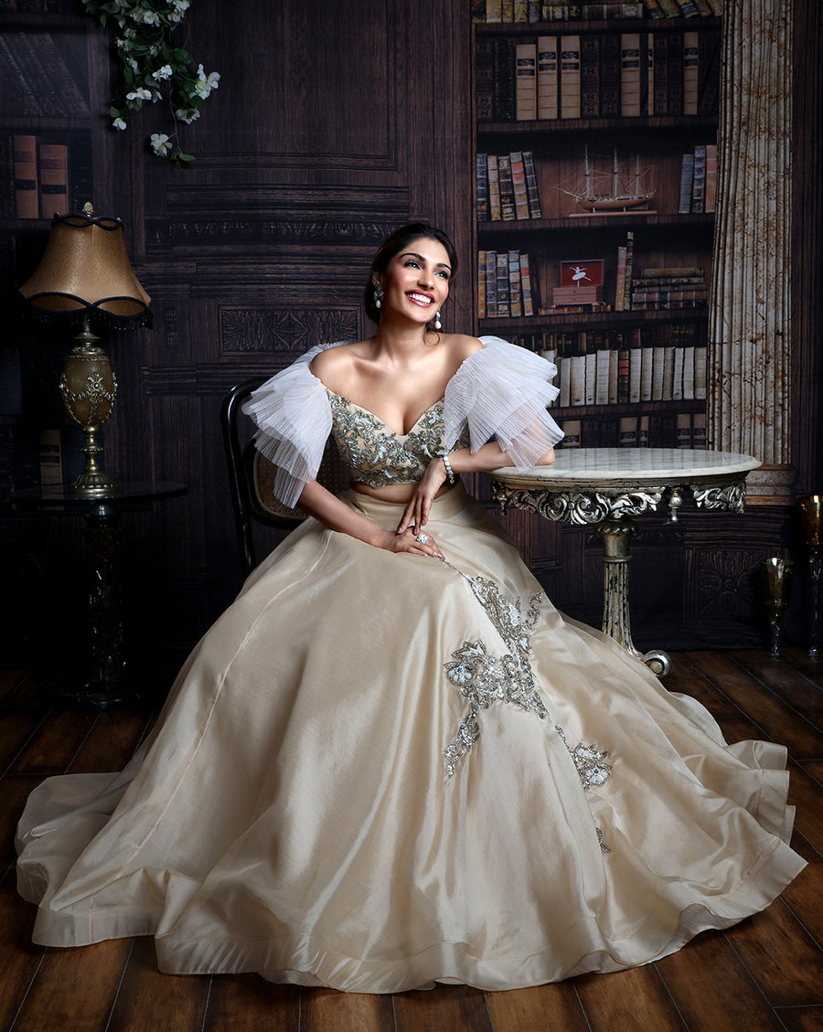 The Subtle Beige Lehenga - Archana Kochhar India