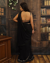 Load image into Gallery viewer, Banjara Blouse and Black Sari - Archana Kochhar India
