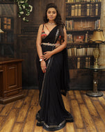 Banjara Blouse and Black Sari - Archana Kochhar India