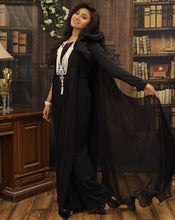 Load image into Gallery viewer, Black Jumpsuit Sari - Archana Kochhar India
