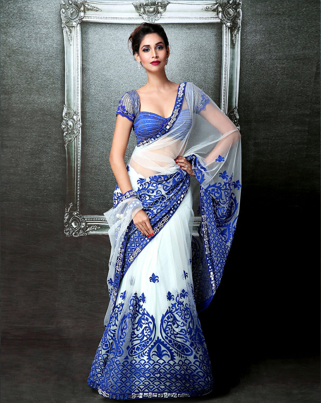 Cobalt Blue Sari - Archana Kochhar India