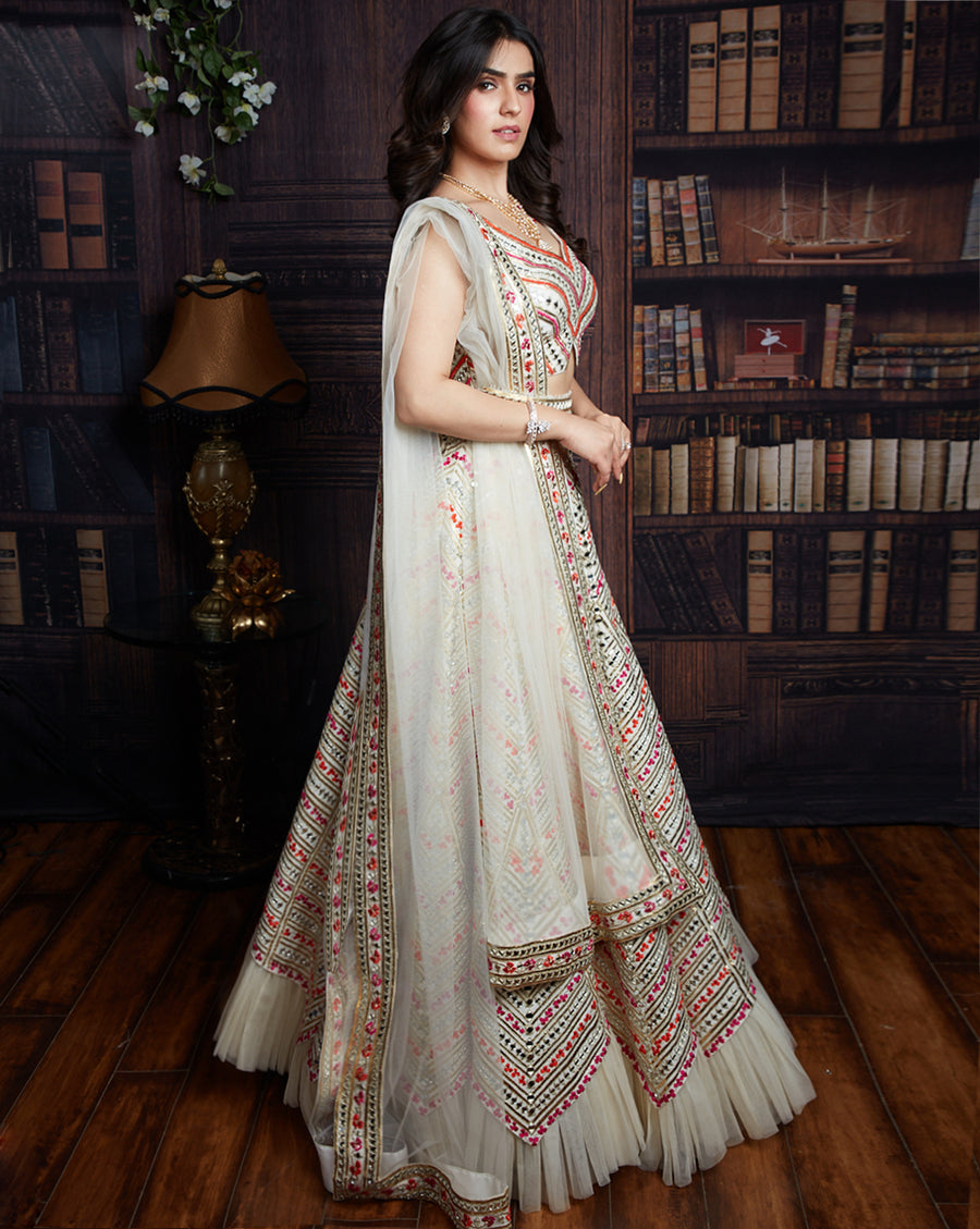 The Floral Chevron Lehenga