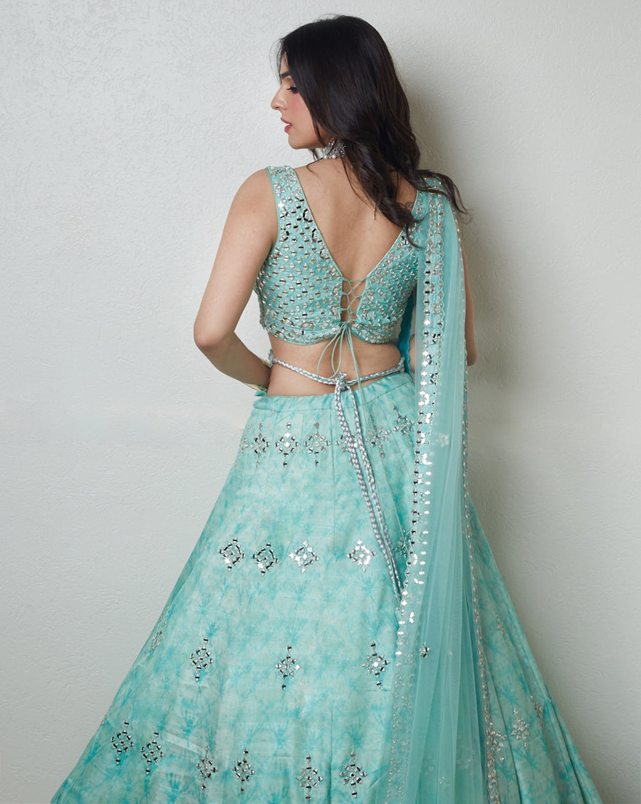 The Blue Mirror Lehenga