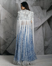 Load image into Gallery viewer, The Statement Fringe Blue Lehenga
