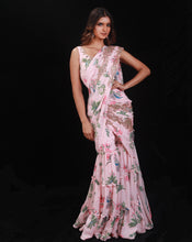Load image into Gallery viewer, The Pink Paradise Embroidered Plazzo Sari
