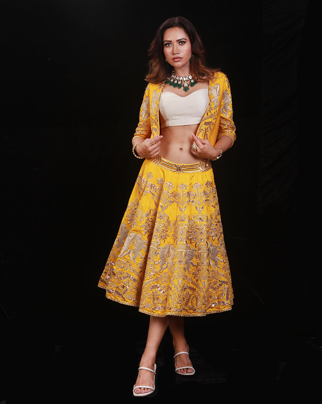 The Mustard Short Lehenga