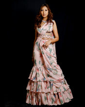 Load image into Gallery viewer, The Pink Paradise Ruffle Sari

