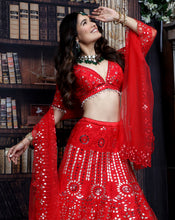 Load image into Gallery viewer, The Red Mirror Lehenga

