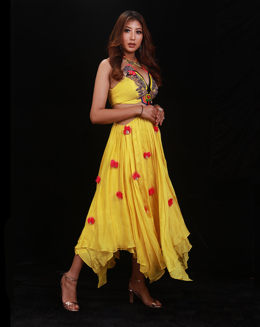 The Phoolon ki Haldi Handkerchief Skirt Set