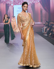 Load image into Gallery viewer, The Tassel Gold Lucknowi Sari
