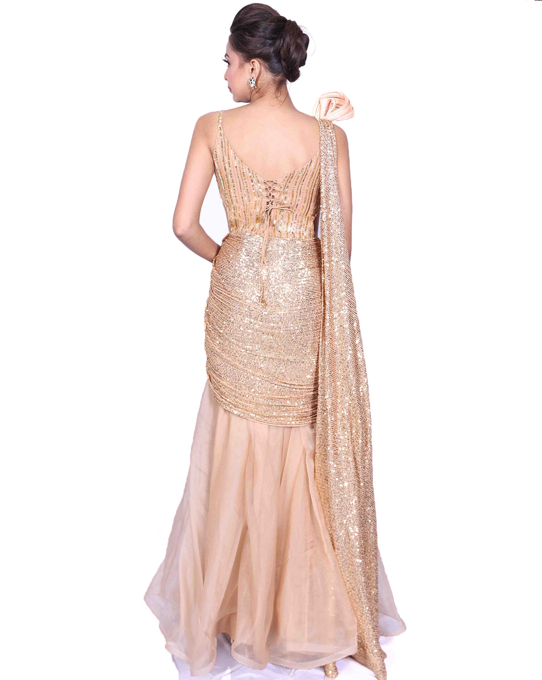 The Criss Cross Gold Gown
