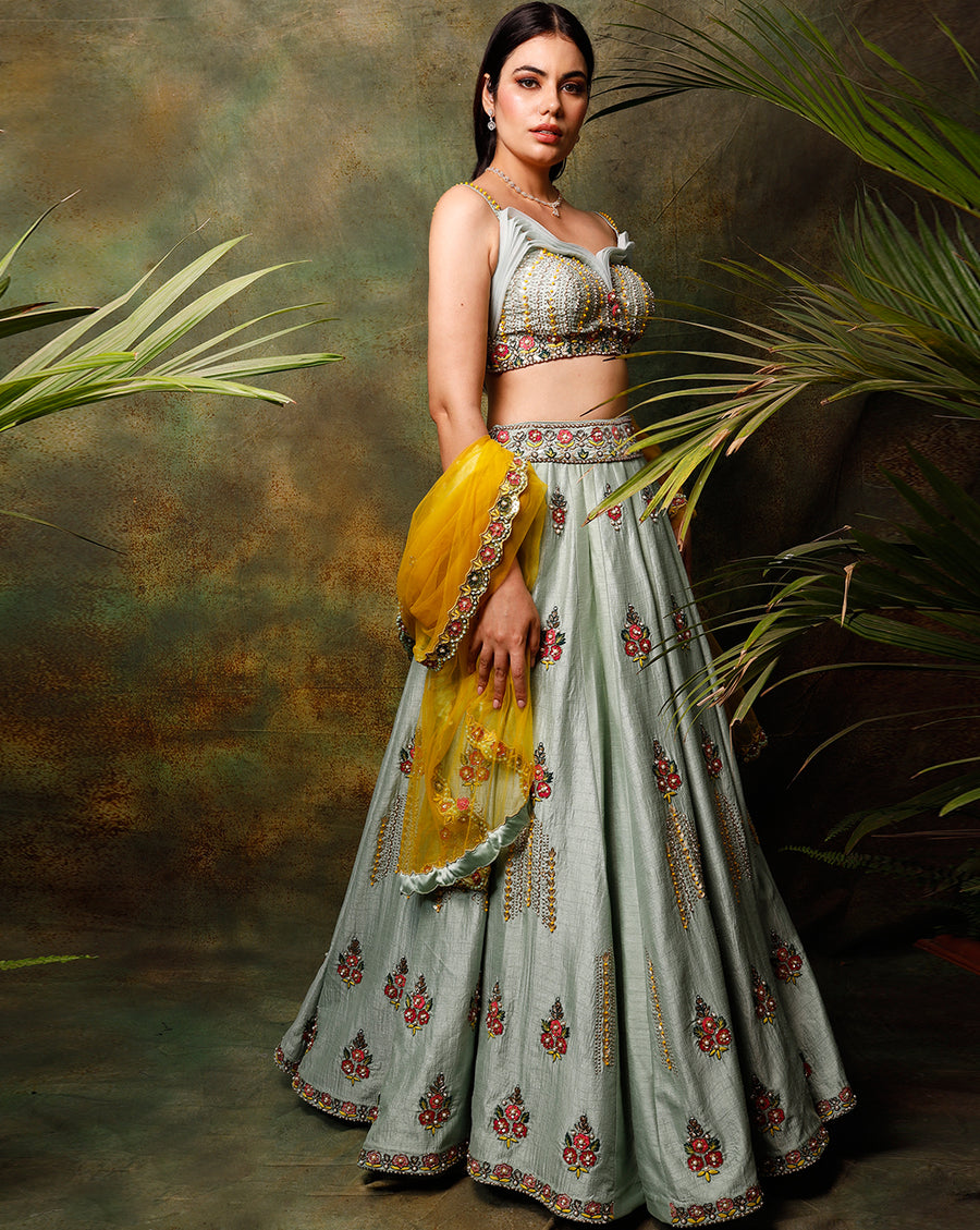 The Floral Pista Lehenga