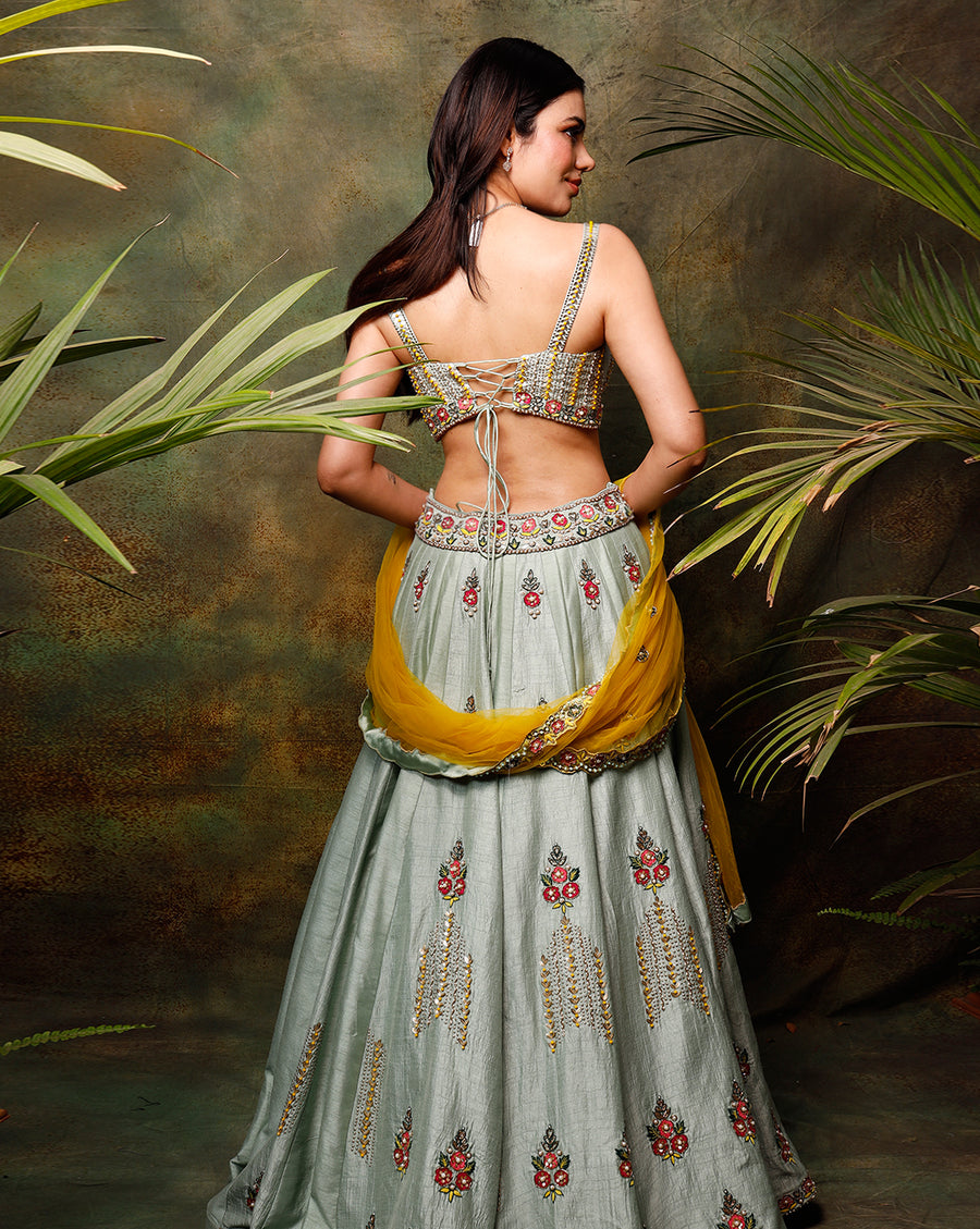 The Floral Pista Lehenga