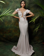 The Floral Nude Gown