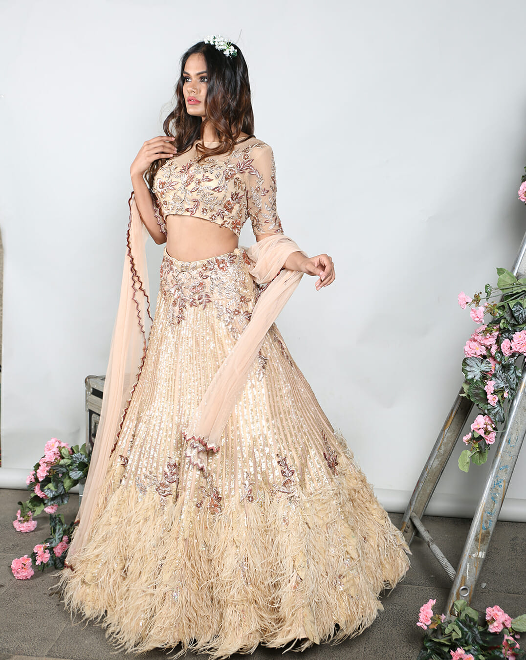 slim fit dress slacks GOLD ROSE FEATHERS