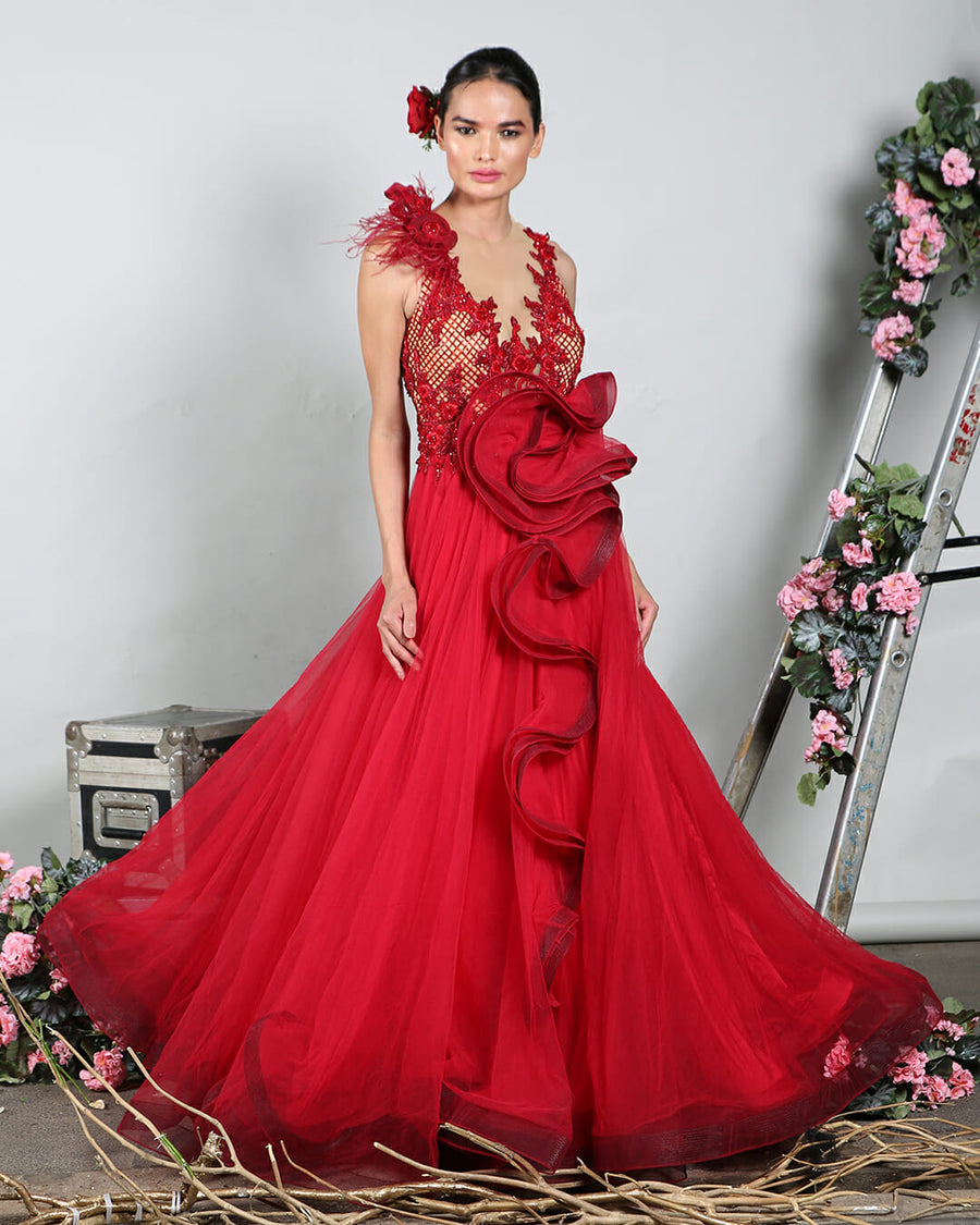 Valentine Rose Gown - Archana Kochhar India