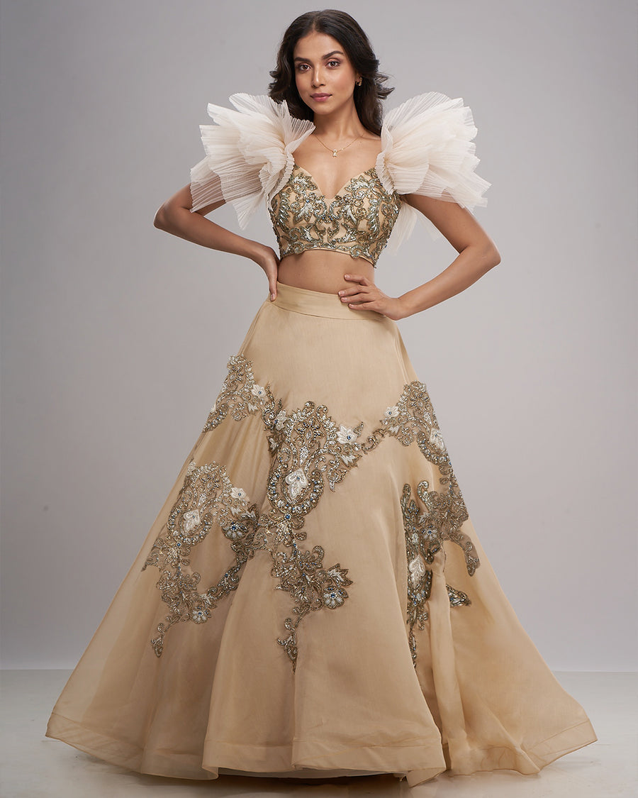 The Subtle Beige Lehenga - Archana Kochhar India