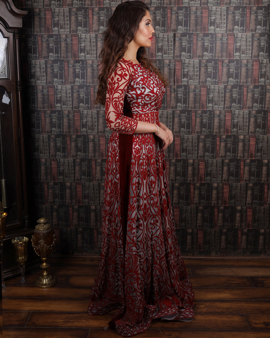 The Red Anarkali Set