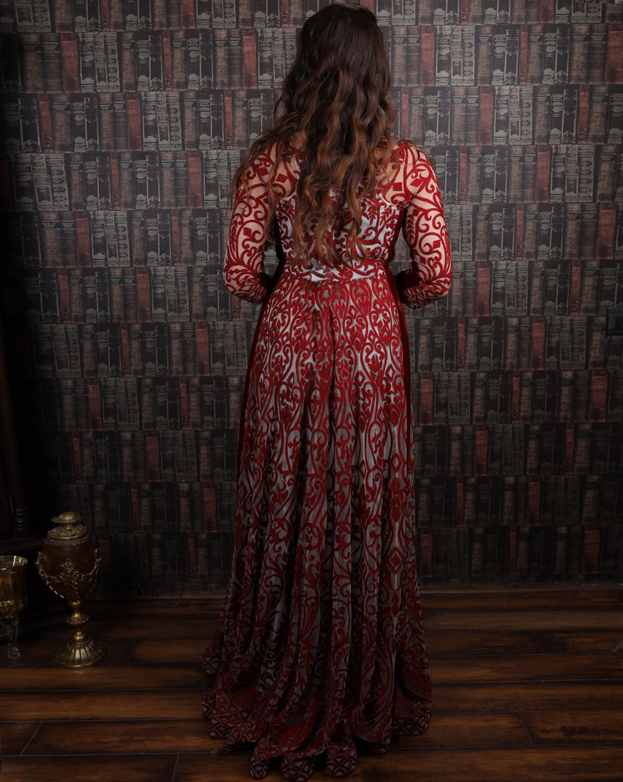 The Red Anarkali Set