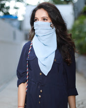 Load image into Gallery viewer, The Mint Blue Scarf-Mask - Archana Kochhar India

