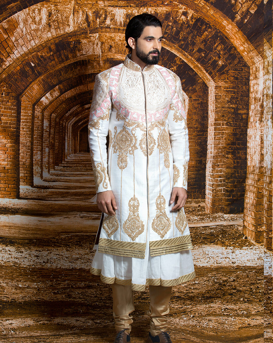 Regal White Sherwani - Archana Kochhar India