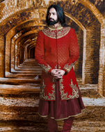 The Red Maharaja Sherwani - Archana Kochhar India