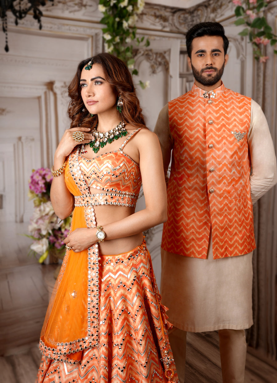 The Chevron Mirror Lehenga