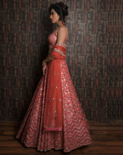 Load image into Gallery viewer, The Pink Chevron Lehenga
