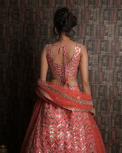 Load image into Gallery viewer, The Pink Chevron Lehenga
