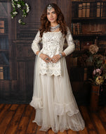 White Kurti Plazzo